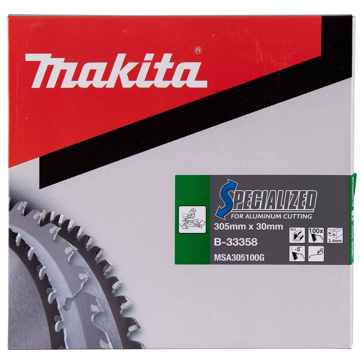 B-33358 - Lama TCT Specialized Makita B-33358 305x30mm 100T Alluminio - Immagine 4