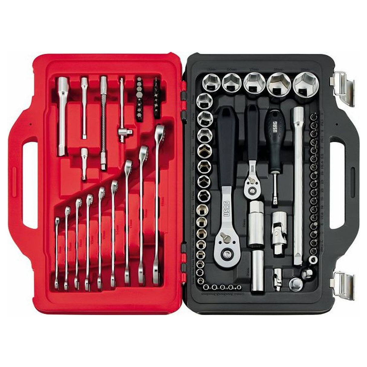 U06010030 - Assortment of Sockets and Wrenches USAG 601 1/4-1/2 JS82 82 pcs - Image 2