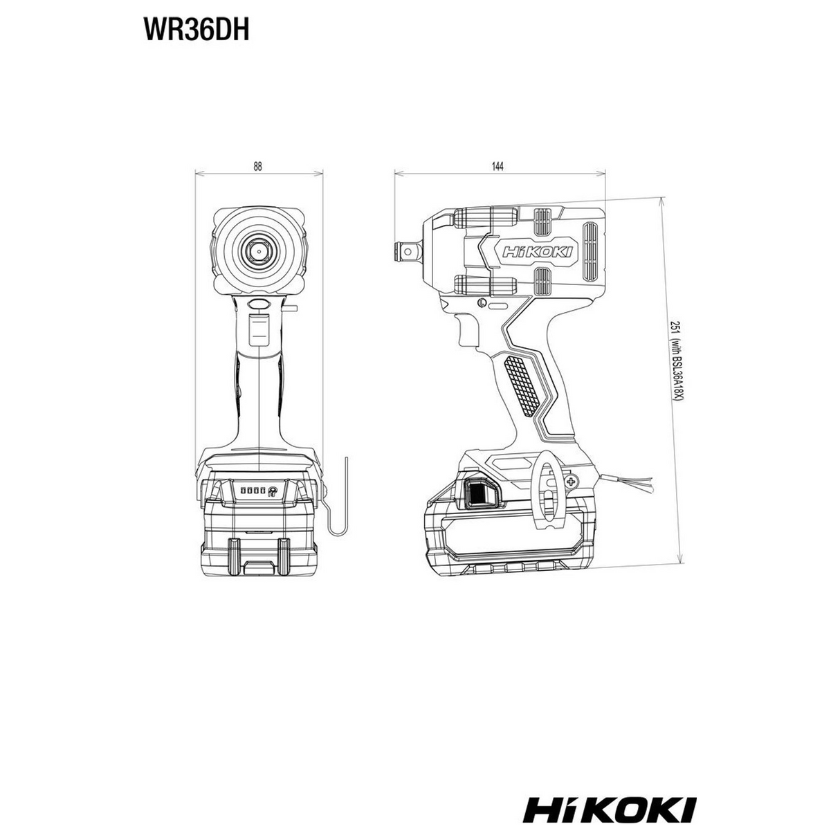 WR36DHW2Z - HiKOKI WR36DHW2Z 36V Impact Wrench - Image 9