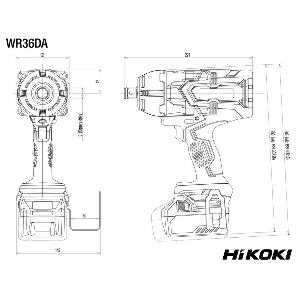 WR36DAWRZ - HiKOKI WR36DAWRZ 36V Impact Wrench - Image 2