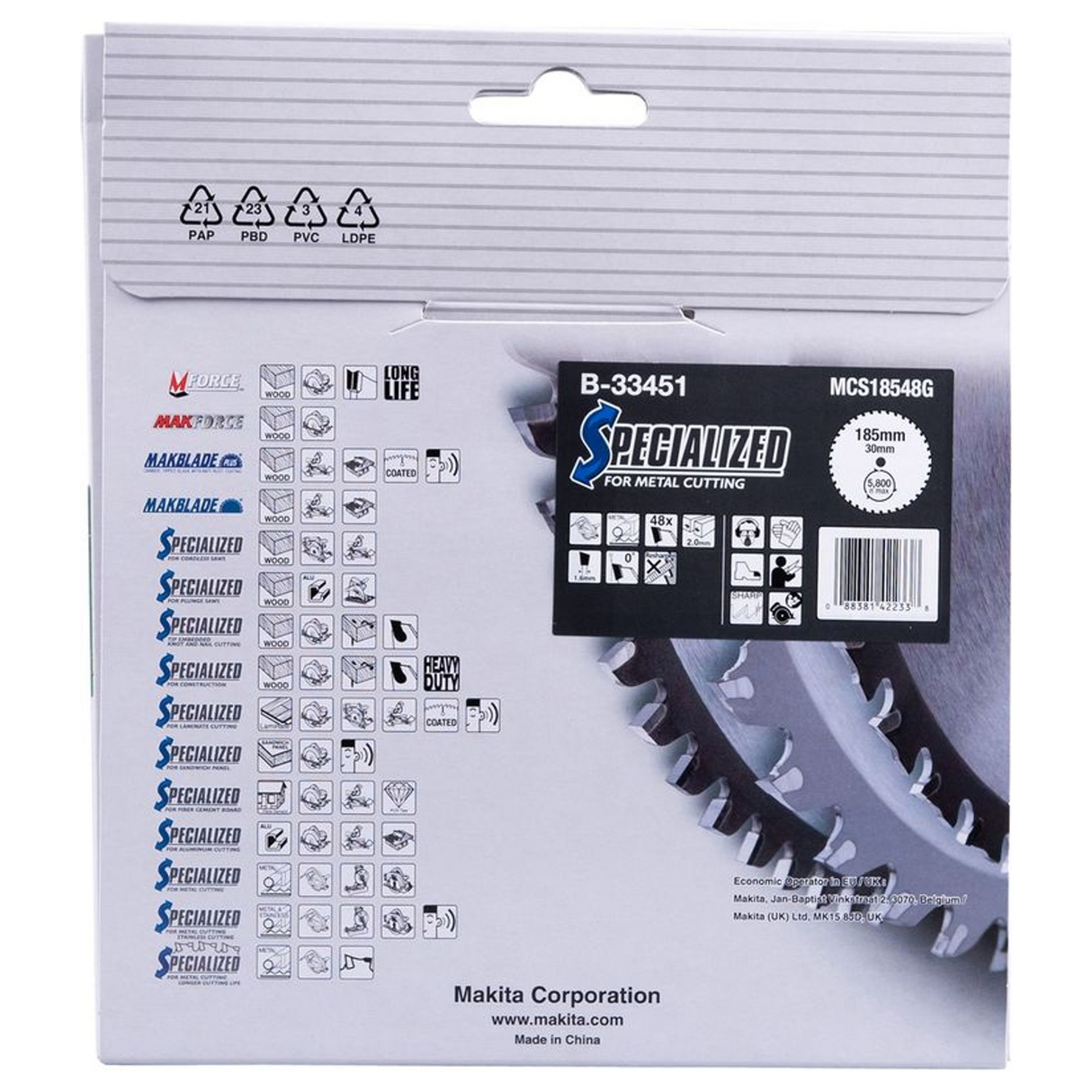 B-33451 - Specialized TCT blade Makita B-33451 185x30mm 48T - Image 5