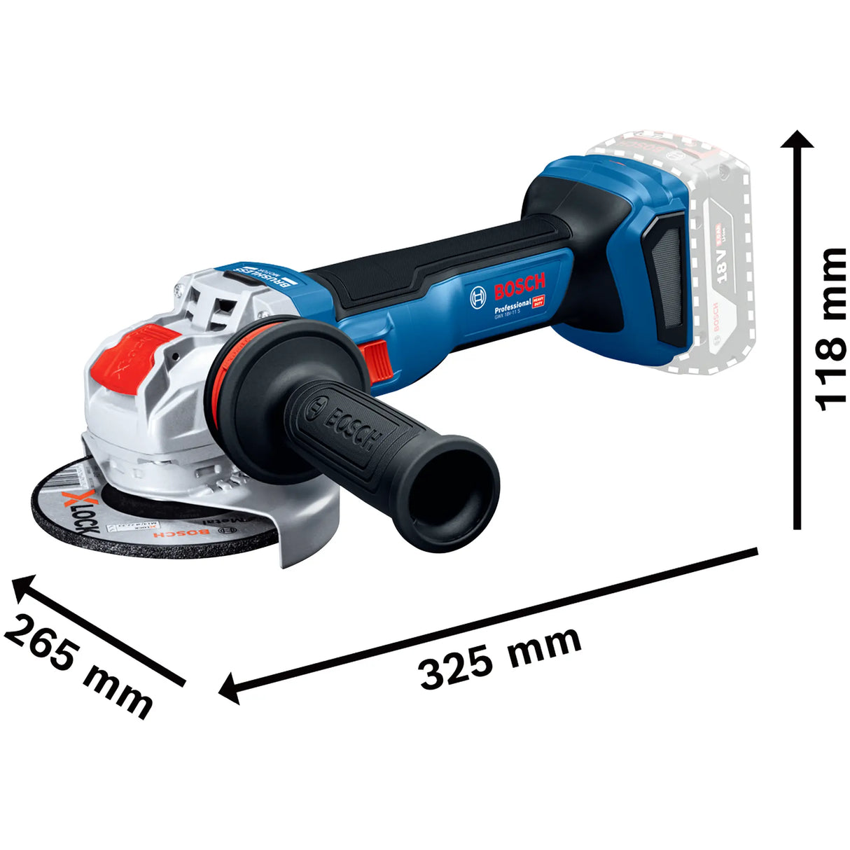 Smerigliatrice Bosch GWX 18V-11 S