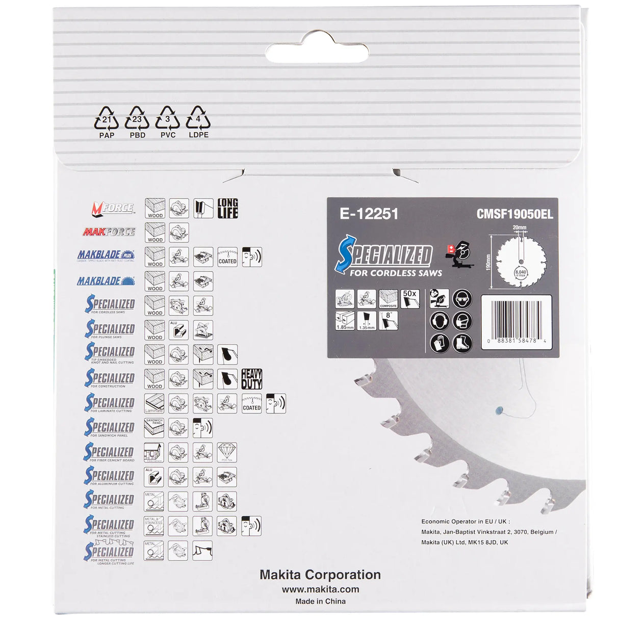 Disco Efficut T.C.T. Makita E-12251