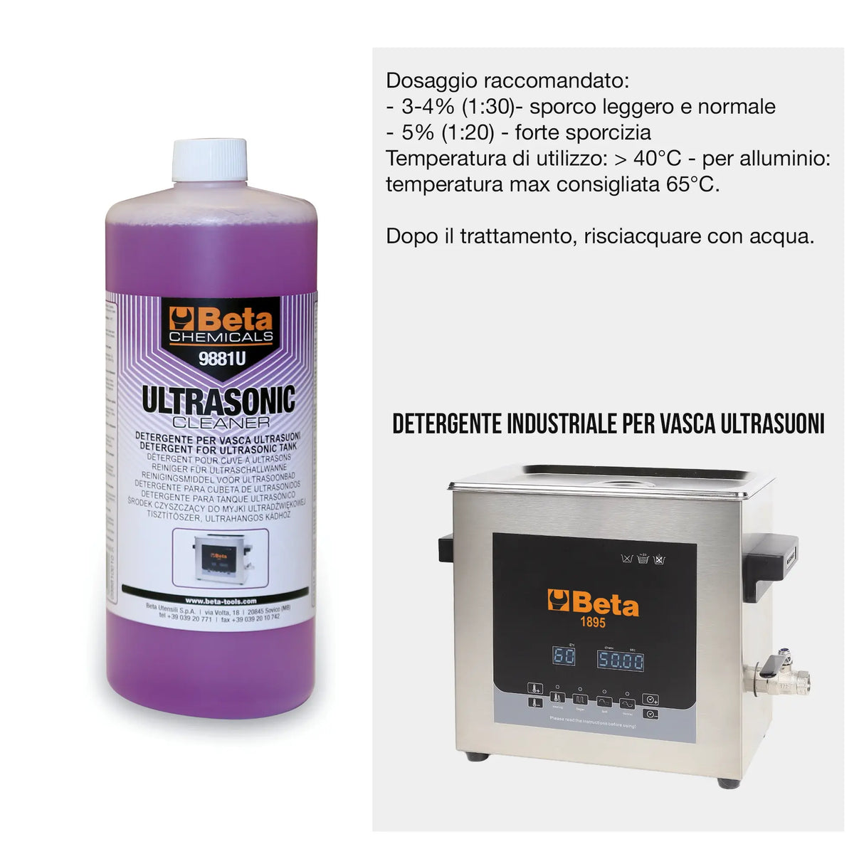 Detergente per vasca ultrasuoni Beta 9881U
