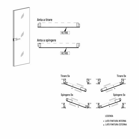 Porta Battente Scrigno Essential Vetro Mirr H2100