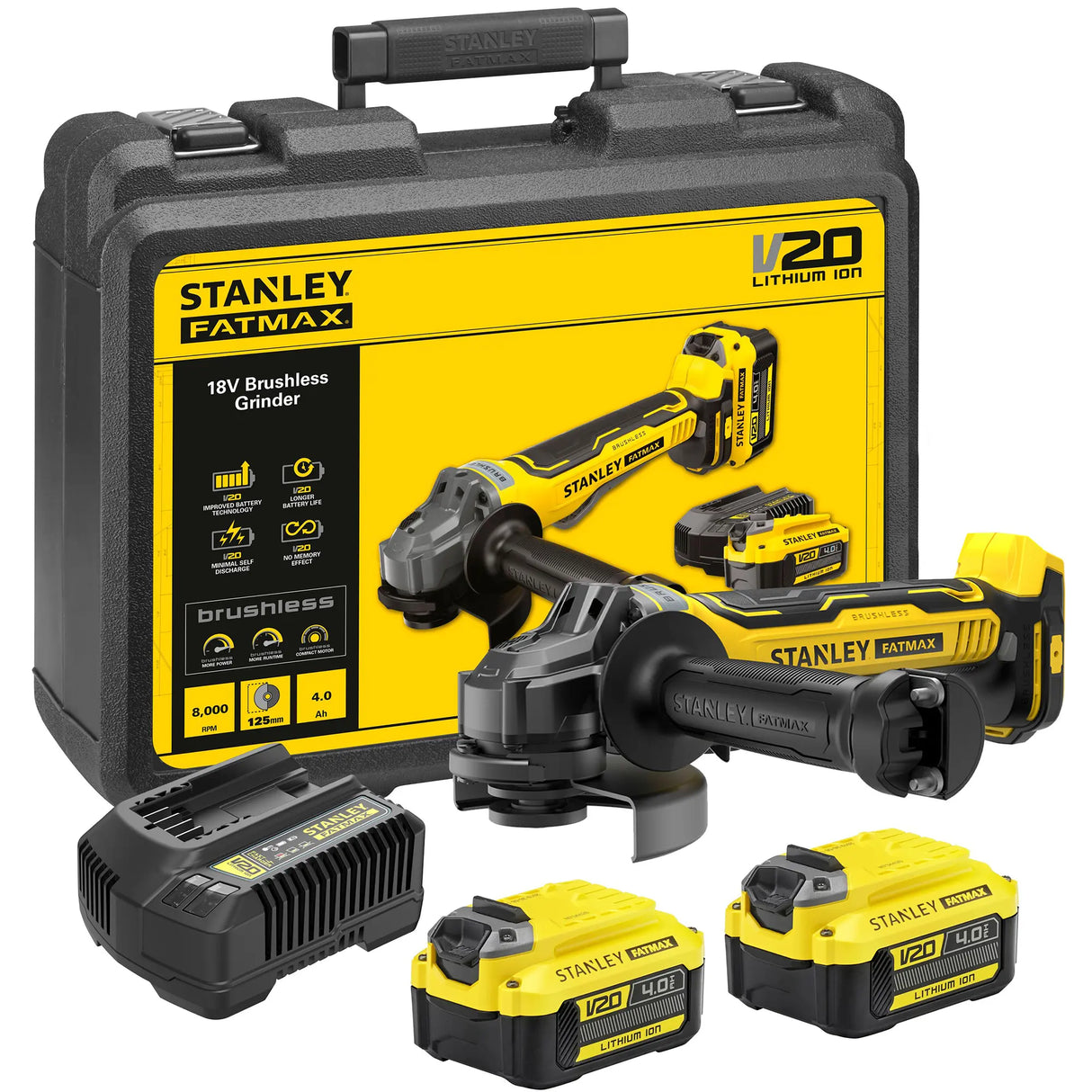 Smerigliatrice Angolare Stanley SFMCG700M2K-QW 18V 4Ah