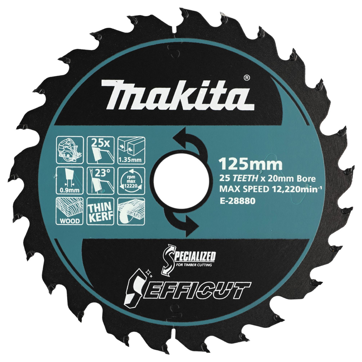 E-28880 - Efficut TCT Blade Makita E-28880 125x20mm 25T - Image 2
