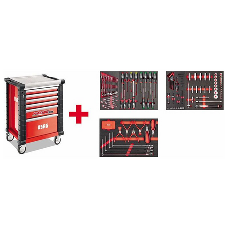 U05190627 - Carrello RACING USAG 519 RS6/3MA con Assortimento Autoriparazione