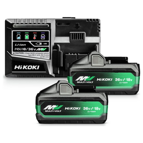 UC18YSL3WJZ - BoosterPack HiKOKI UC18YSL3WJZ 2 MULTI VOLT Batteries BSL36B18X 36V/18V 8Ah/4Ah + Battery Charger