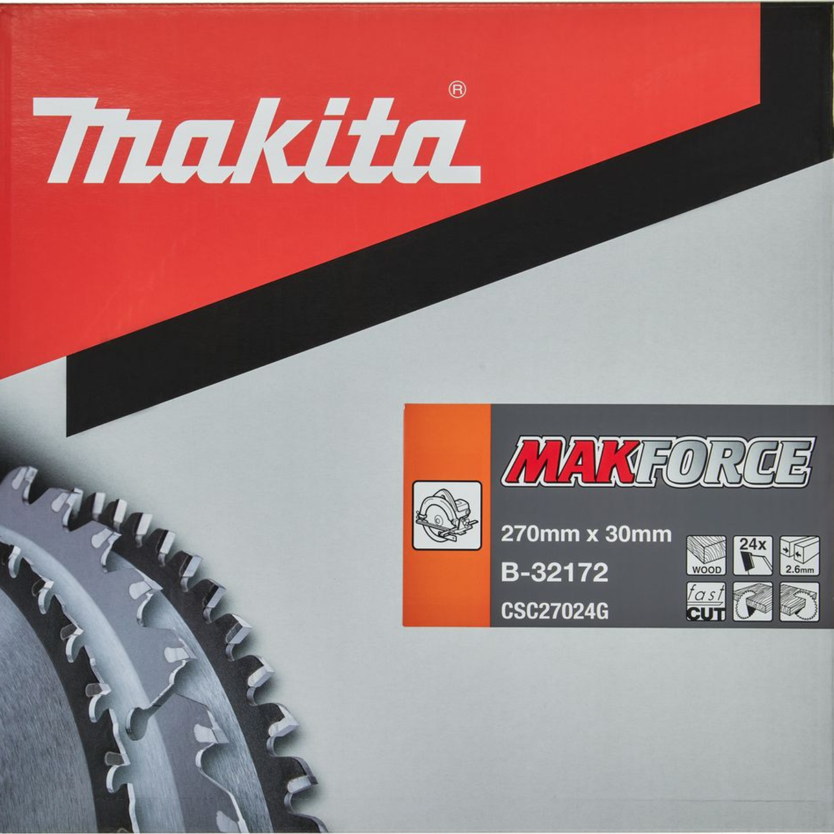 B-32172 - Circular Blade Makita Makforce B-32172 270x30mm 24T - Image 3