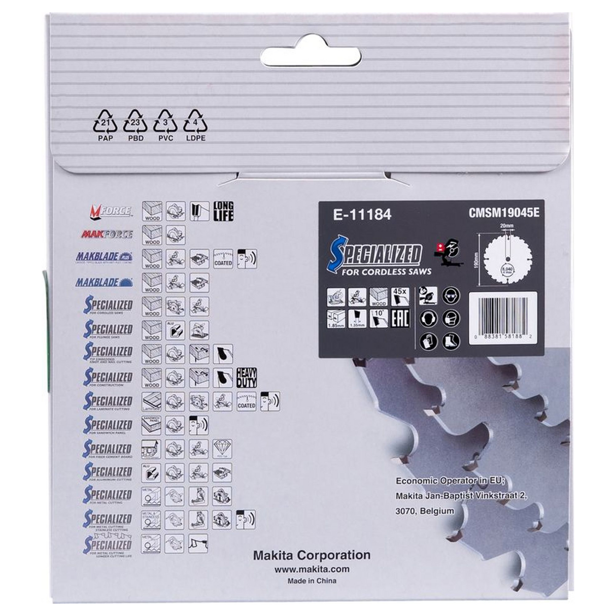 E-11184 - EFFICUT blade Makita E-11184 190/20 45 Teeth - Image 5