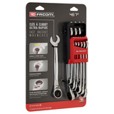 Set Chiavi Combinate a Cricchetto Facom 467BR 10 Pezzi