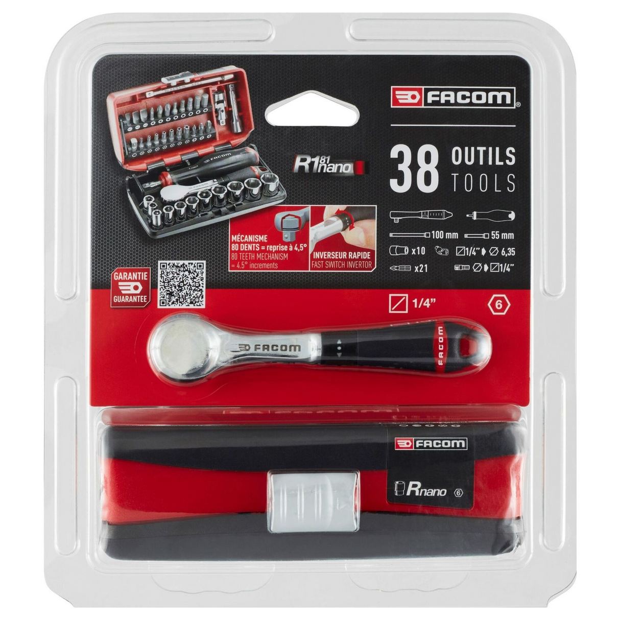 Set Chiavi a Bussola Facom R.181NANOPB 1/4" NANO 38 pezzi
