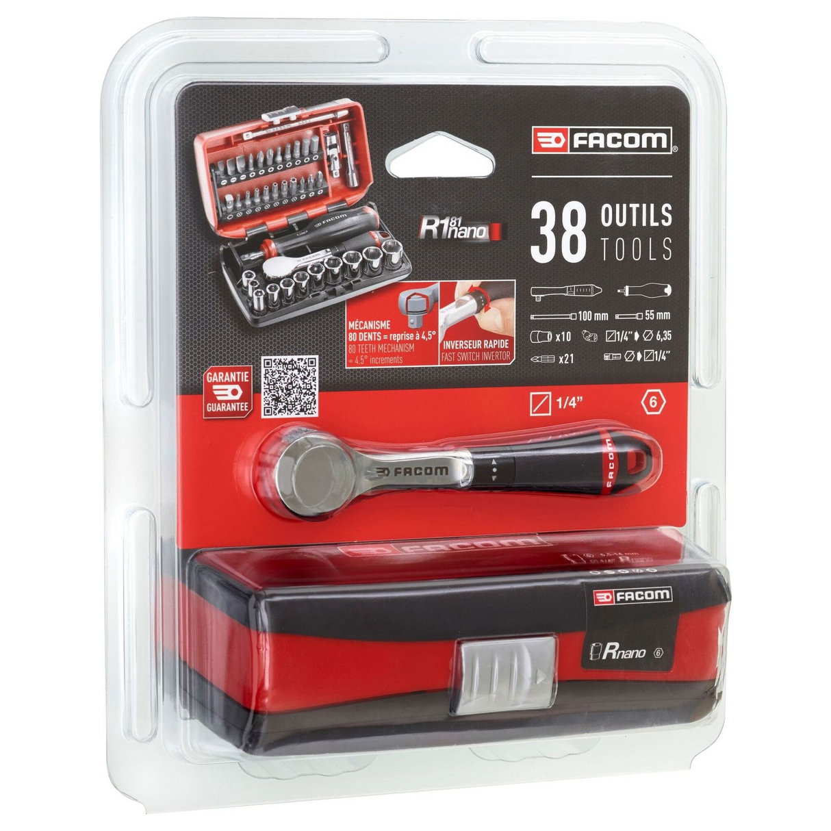 Set Chiavi a Bussola Facom R.181NANOPB 1/4" NANO 38 pezzi