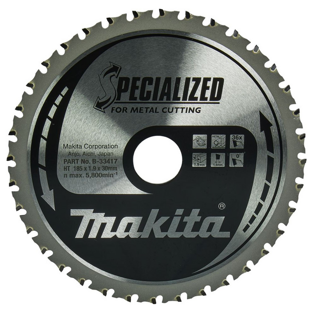 B-33417 - Circular Saw Blade Makita B-33417 Specialized TCT 185mm 36T - Image 2