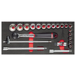 Modulo Spugna Usag 519 M 613CEAX Assortimento Chiavi Bussola 22 Pezzi