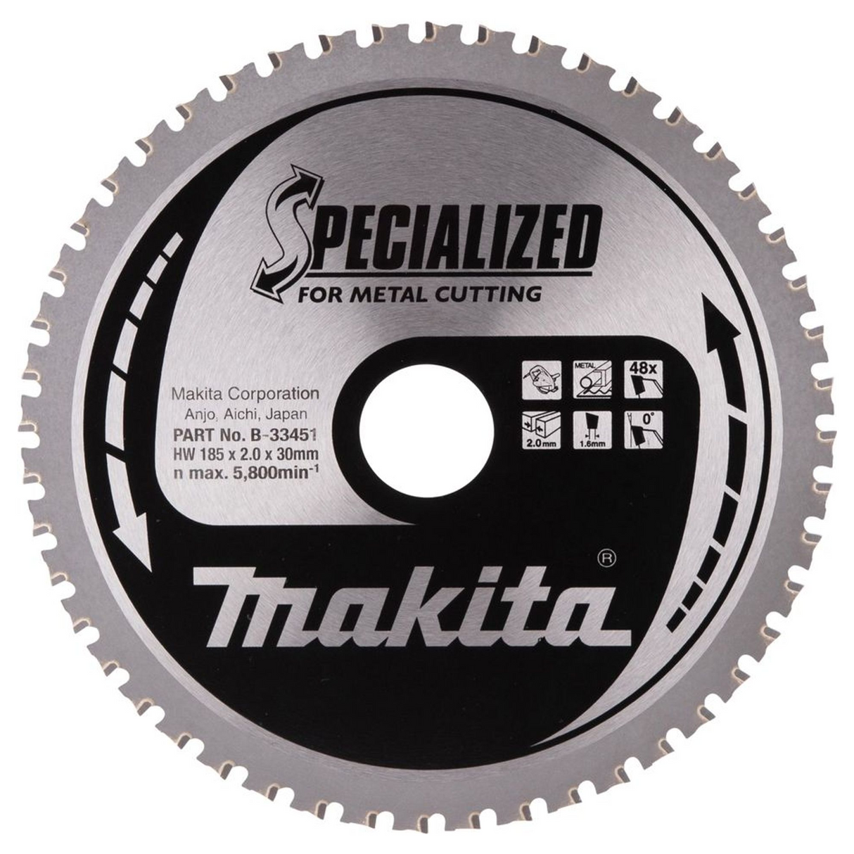 B-33451 - Specialized TCT blade Makita B-33451 185x30mm 48T - Image 2
